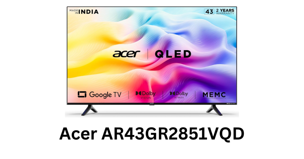 Acer 109 cm (43 inches) V Series 4K Ultra HD Smart QLED Google TV AR43GR2851VQD