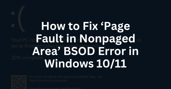 page fault in nonpaged area